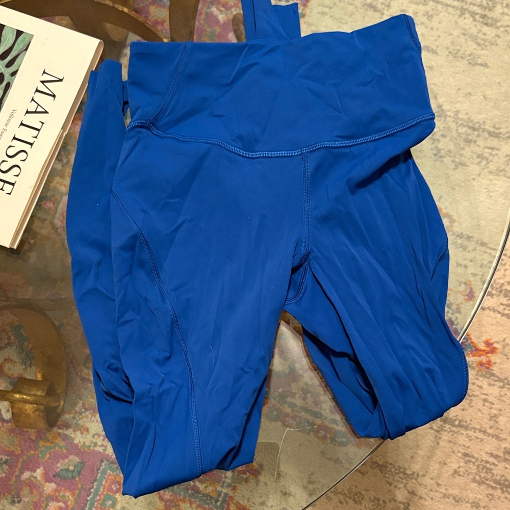 Blue lululemon running leggings